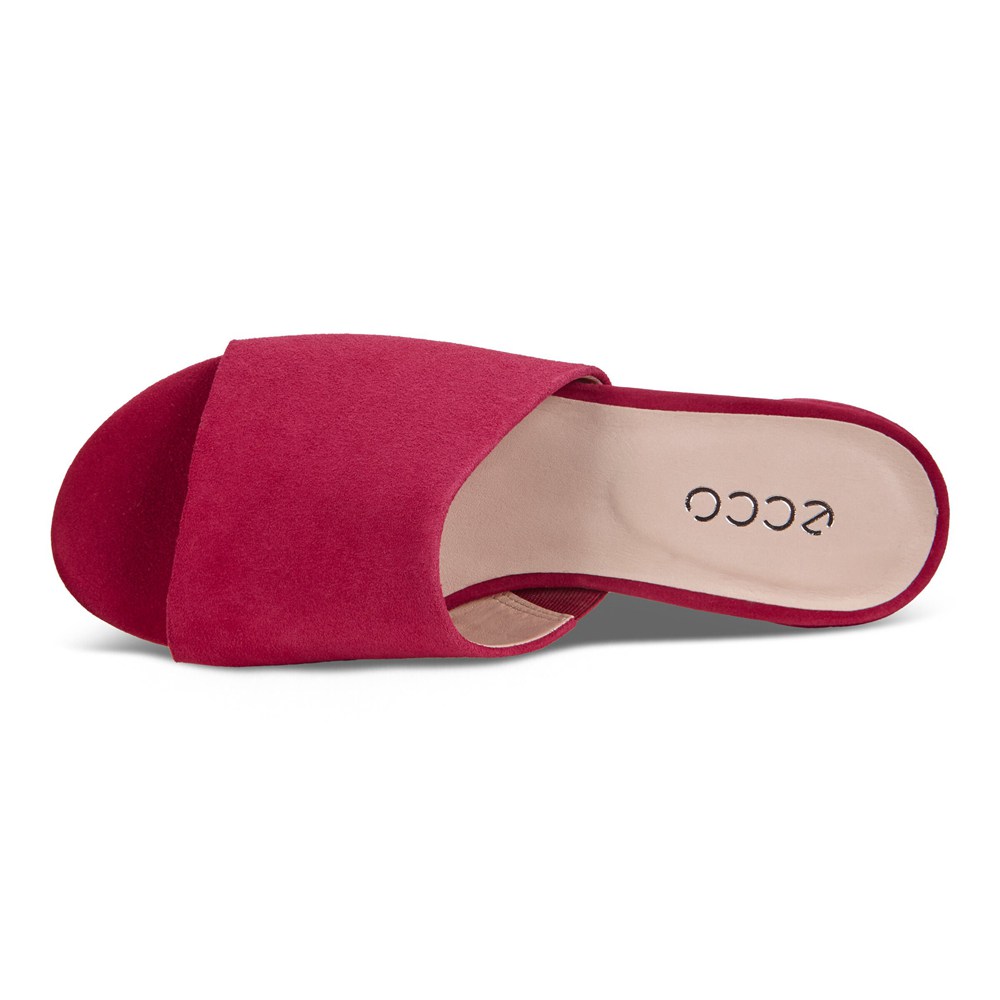 ECCO Womens Slides Red - Flat Sandals Ii - YQW-789413